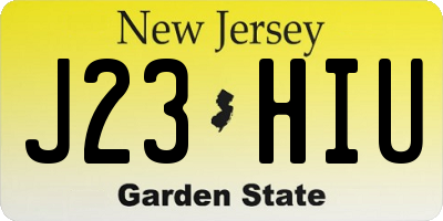 NJ license plate J23HIU