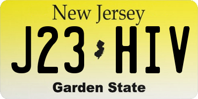 NJ license plate J23HIV