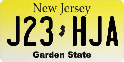 NJ license plate J23HJA