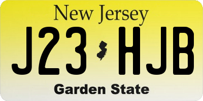 NJ license plate J23HJB
