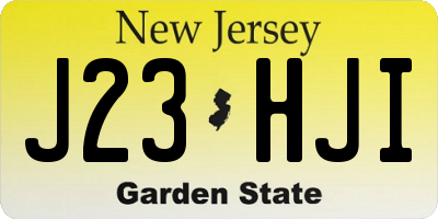 NJ license plate J23HJI