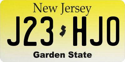 NJ license plate J23HJO