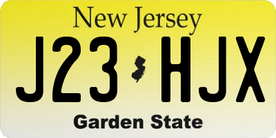 NJ license plate J23HJX