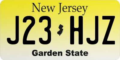 NJ license plate J23HJZ