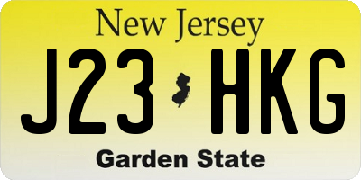 NJ license plate J23HKG
