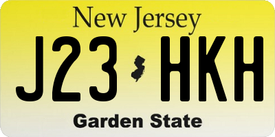 NJ license plate J23HKH