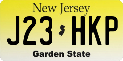 NJ license plate J23HKP