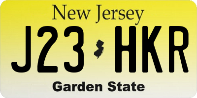 NJ license plate J23HKR