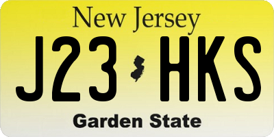 NJ license plate J23HKS