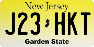 NJ license plate J23HKT