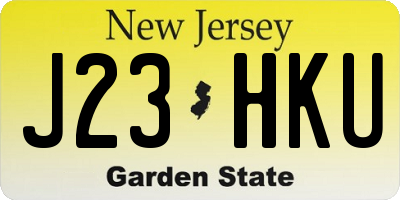 NJ license plate J23HKU