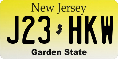 NJ license plate J23HKW
