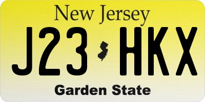 NJ license plate J23HKX