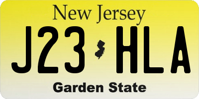 NJ license plate J23HLA