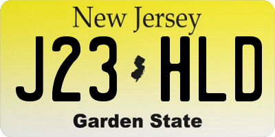 NJ license plate J23HLD