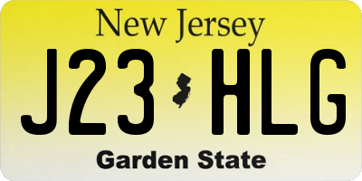 NJ license plate J23HLG
