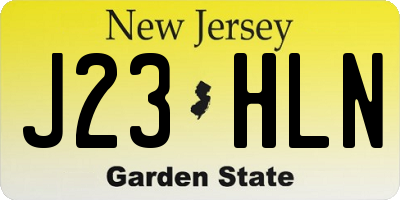 NJ license plate J23HLN
