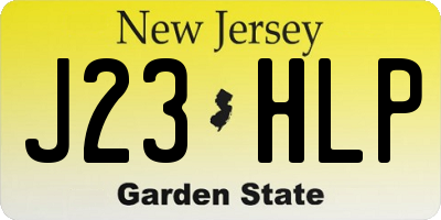NJ license plate J23HLP