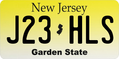 NJ license plate J23HLS