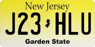 NJ license plate J23HLU