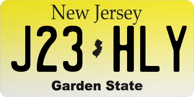 NJ license plate J23HLY