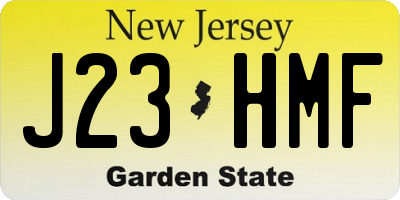 NJ license plate J23HMF