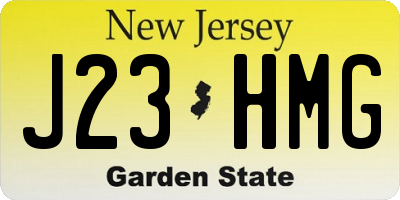 NJ license plate J23HMG