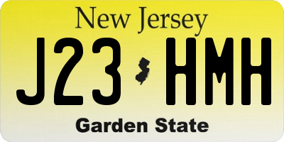 NJ license plate J23HMH