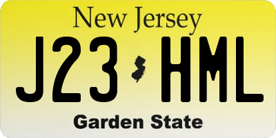 NJ license plate J23HML