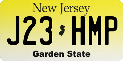 NJ license plate J23HMP