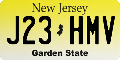 NJ license plate J23HMV