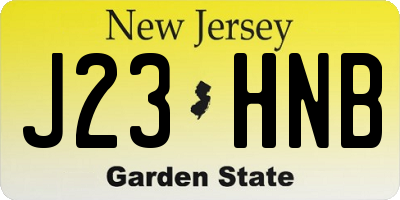 NJ license plate J23HNB