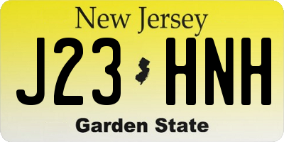 NJ license plate J23HNH