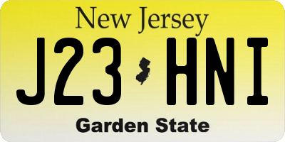 NJ license plate J23HNI