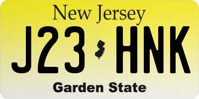 NJ license plate J23HNK