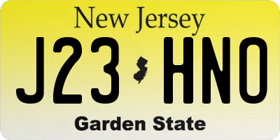 NJ license plate J23HNO