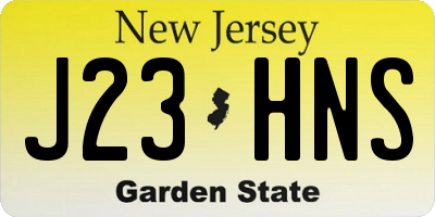 NJ license plate J23HNS