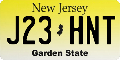 NJ license plate J23HNT