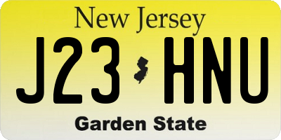 NJ license plate J23HNU