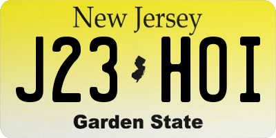 NJ license plate J23HOI