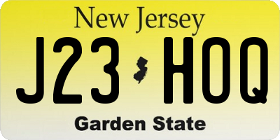NJ license plate J23HOQ