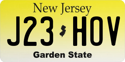 NJ license plate J23HOV