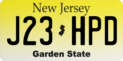 NJ license plate J23HPD