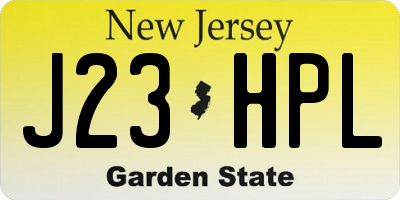 NJ license plate J23HPL