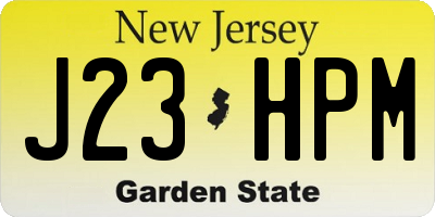 NJ license plate J23HPM