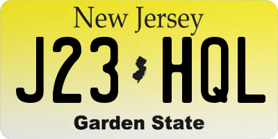 NJ license plate J23HQL