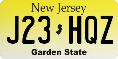 NJ license plate J23HQZ