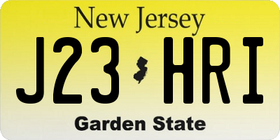 NJ license plate J23HRI