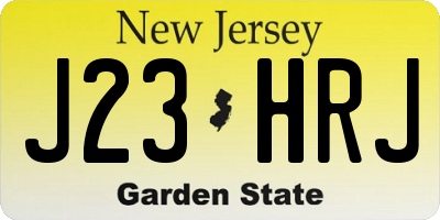 NJ license plate J23HRJ