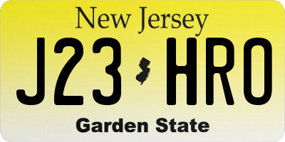 NJ license plate J23HRO